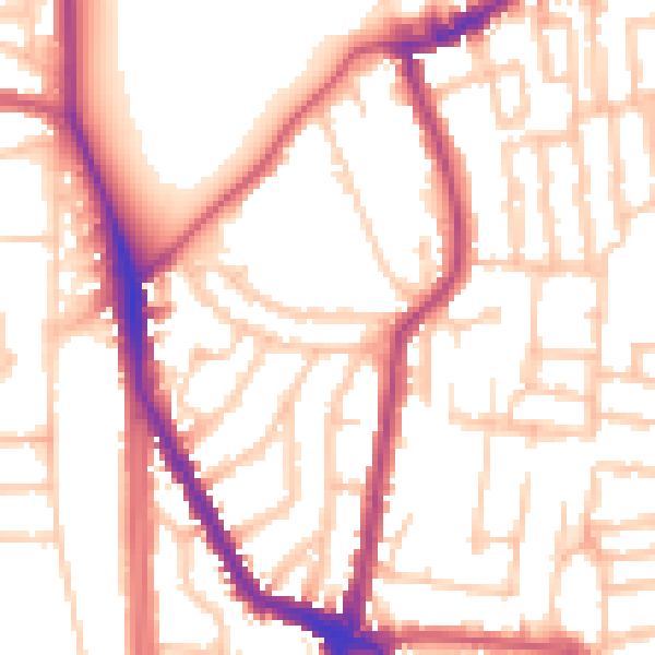 Daytime road noise heatmap for N16 9AL