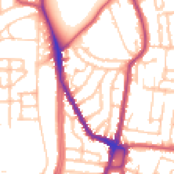 Daytime road noise heatmap for N16 9BJ