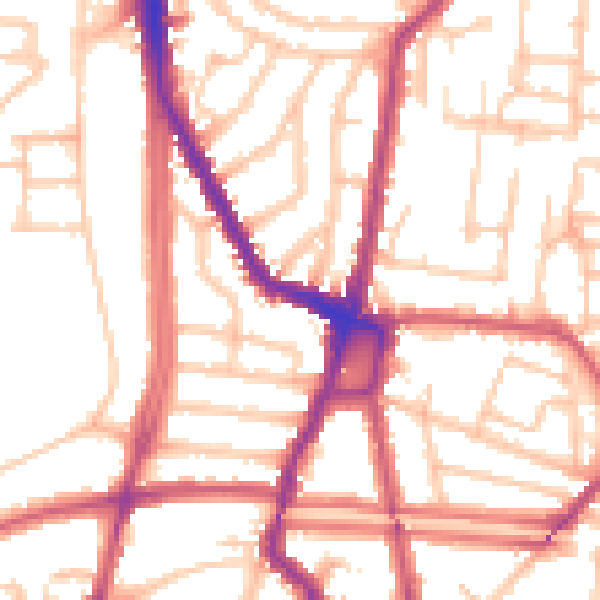 Daytime road noise heatmap for N16 9BS