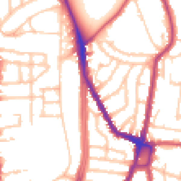 Daytime road noise heatmap for N16 9DA