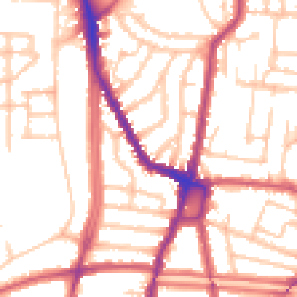 Daytime road noise heatmap for N16 9GN