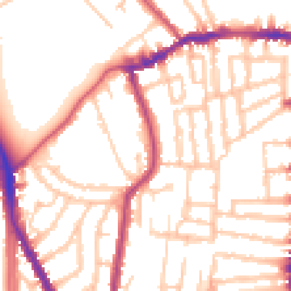 Daytime road noise heatmap for N16 9JU
