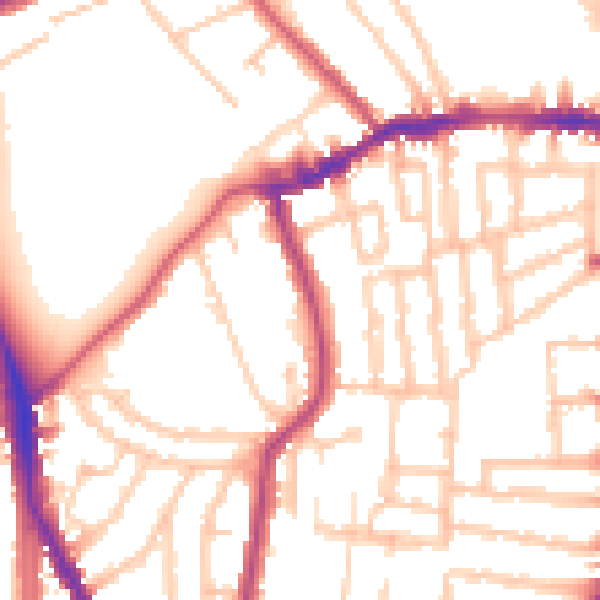 Daytime road noise heatmap for N16 9JX