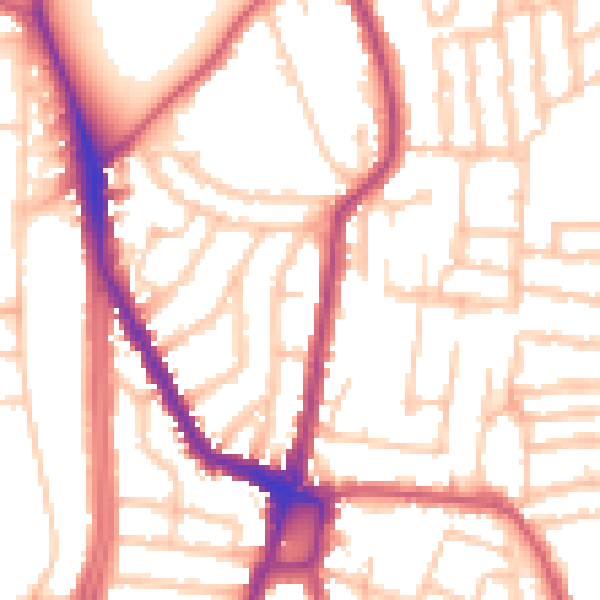 Daytime road noise heatmap for N16 9LP