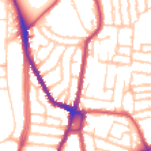 Daytime road noise heatmap for N16 9LS