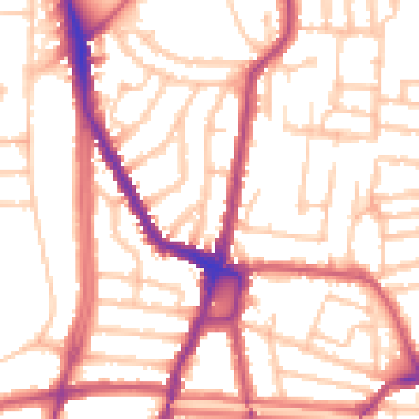 Daytime road noise heatmap for N16 9LT
