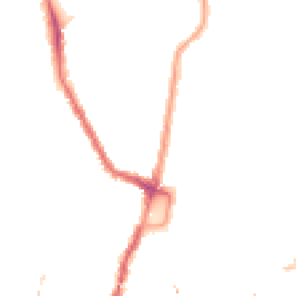 Night-time road noise heatmap for N16 9LT