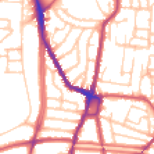 Daytime road noise heatmap for N16 9NA