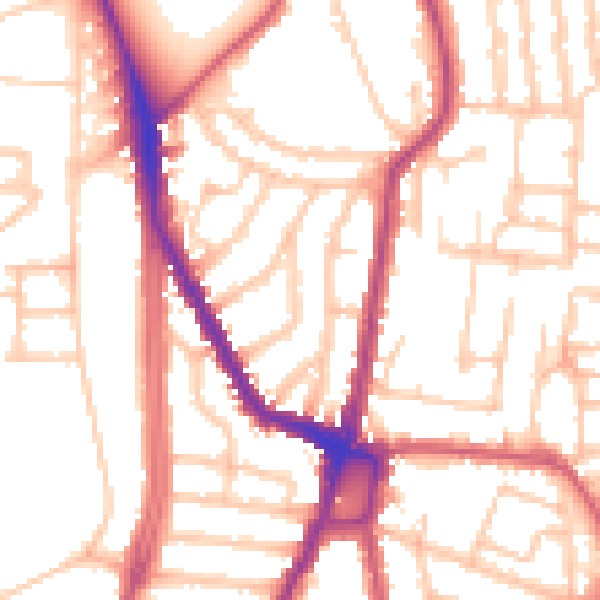 Daytime road noise heatmap for N16 9NP
