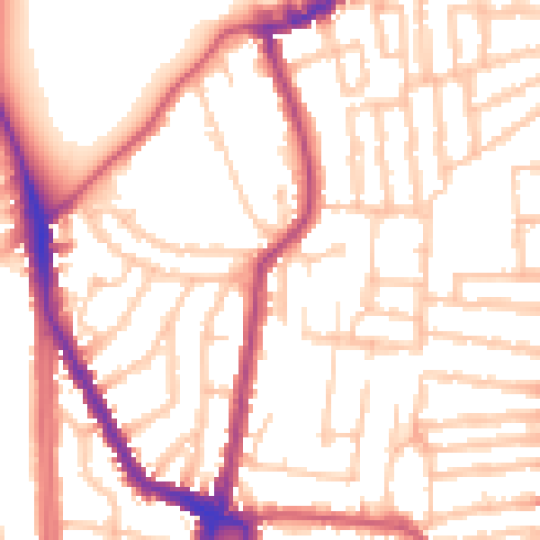 Daytime road noise heatmap for N16 9PA