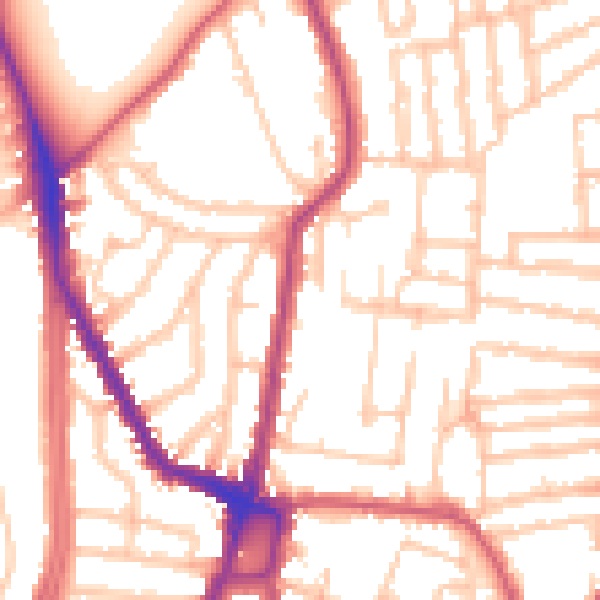 Daytime road noise heatmap for N16 9PD