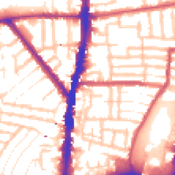Daytime road noise heatmap for N17 9AF