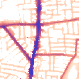 Daytime road noise heatmap for N17 9TS