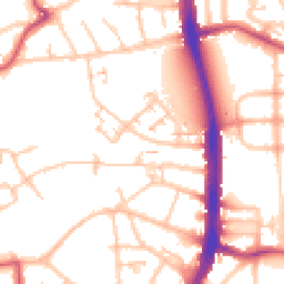 Daytime road noise heatmap for N18 1AE
