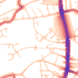 Daytime road noise heatmap for N18 1AF