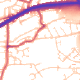 Daytime road noise heatmap for N18 1AJ