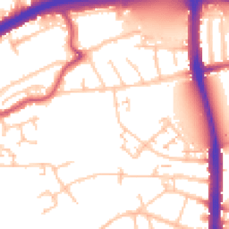 Daytime road noise heatmap for N18 1AQ