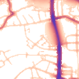 Daytime road noise heatmap for N18 1AS