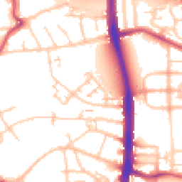 Daytime road noise heatmap for N18 1AX