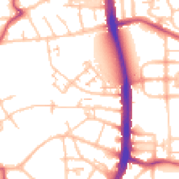 Daytime road noise heatmap for N18 1AY