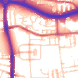 Daytime road noise heatmap for N18 1DB