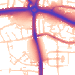Daytime road noise heatmap for N18 1DF