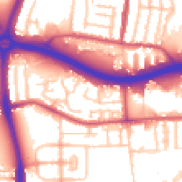 Daytime road noise heatmap for N18 1FE