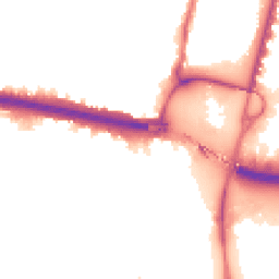 Night-time road noise heatmap for N18 2DD