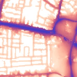 Daytime road noise heatmap for N18 2LF