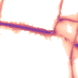Night-time road noise heatmap for N18 2LF