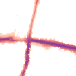 Night-time road noise heatmap for N18 2QL