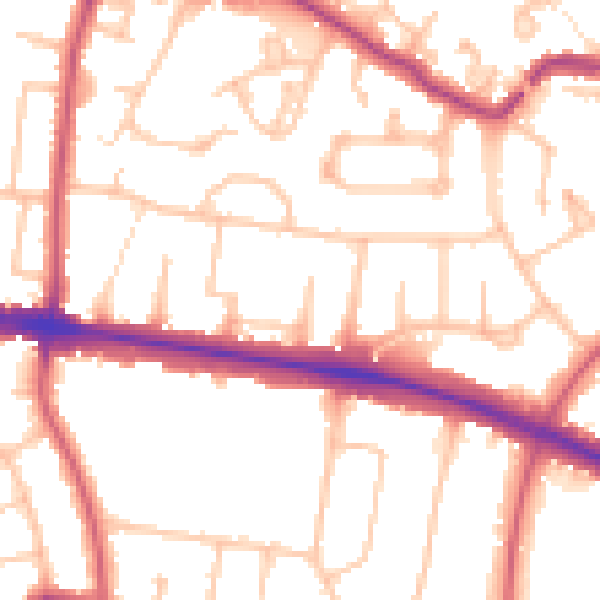 Daytime road noise heatmap for N2 0HP