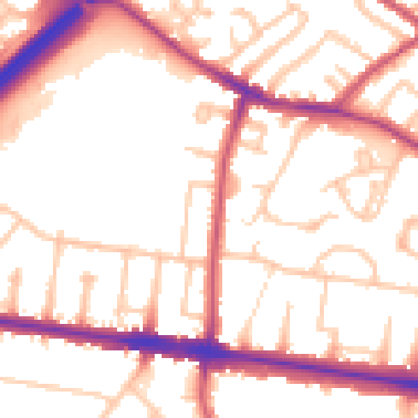 Daytime road noise heatmap for N2 0JY