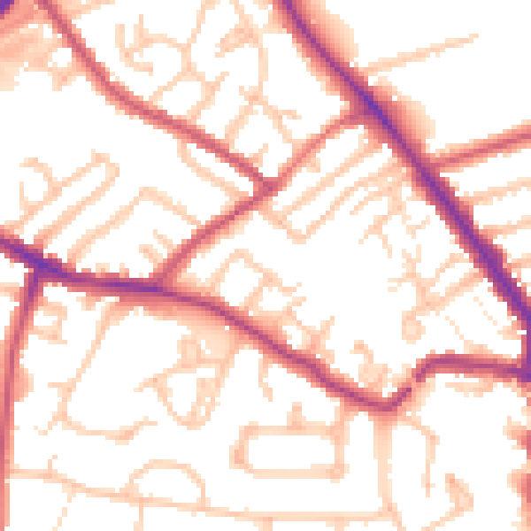 Daytime road noise heatmap for N2 0LT
