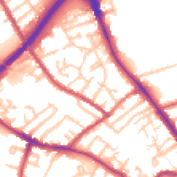 Daytime road noise heatmap for N2 8EE