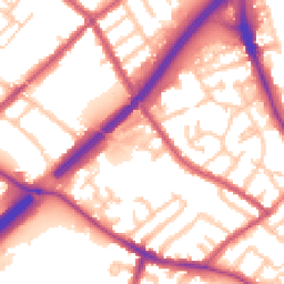 Daytime road noise heatmap for N2 8JS