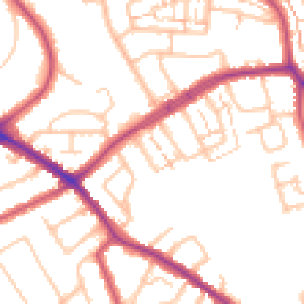 Daytime road noise heatmap for N20 0AD