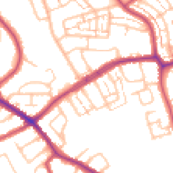 Daytime road noise heatmap for N20 0AE