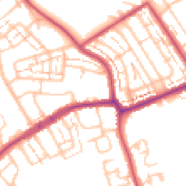 Daytime road noise heatmap for N20 0AF
