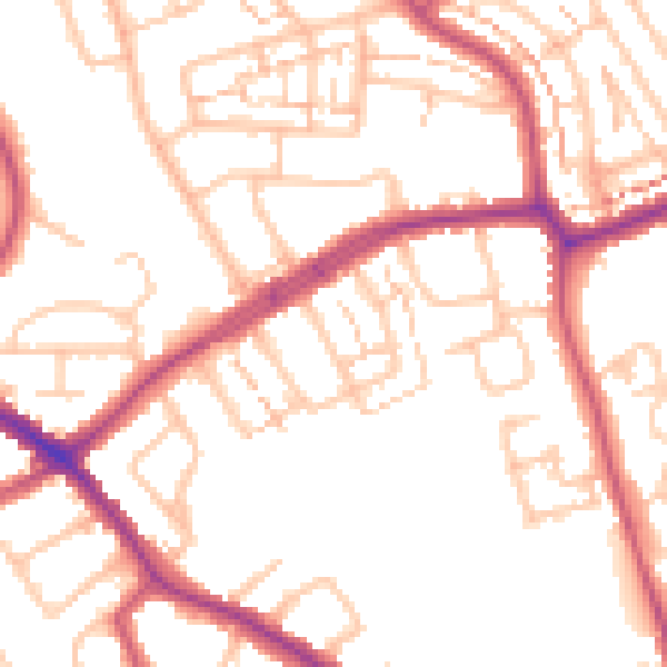 Daytime road noise heatmap for N20 0AL