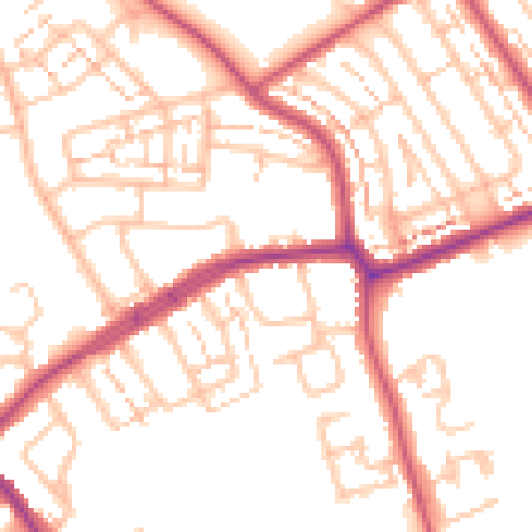 Daytime road noise heatmap for N20 0AS