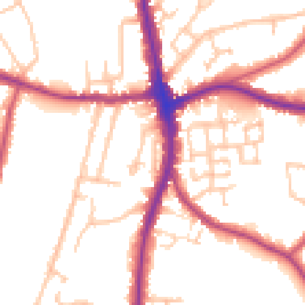 Daytime road noise heatmap for N20 0BH