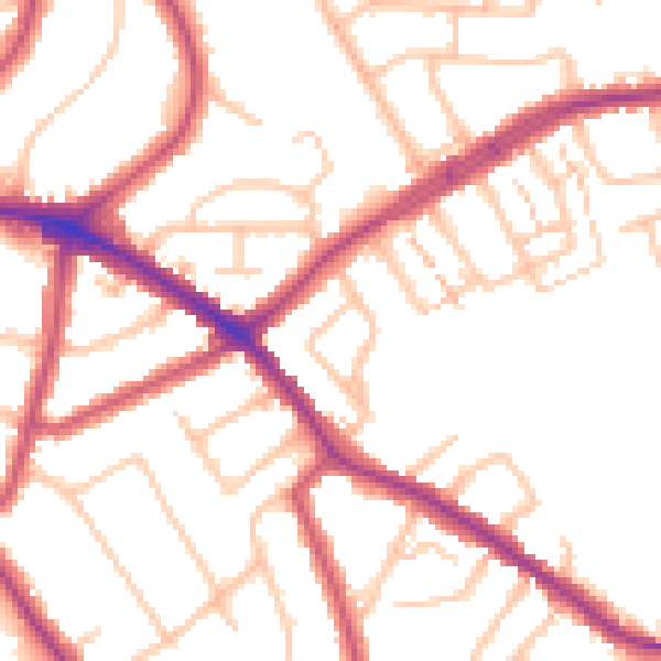 Daytime road noise heatmap for N20 0DA