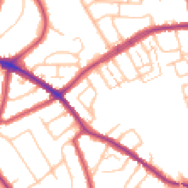 Daytime road noise heatmap for N20 0DB