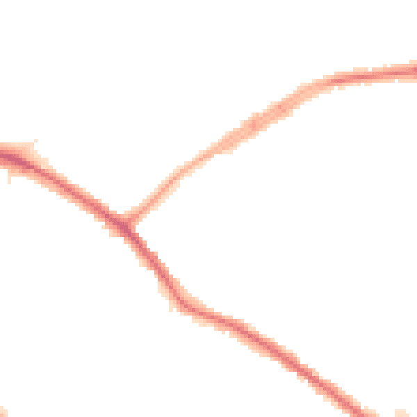 Night-time road noise heatmap for N20 0DD