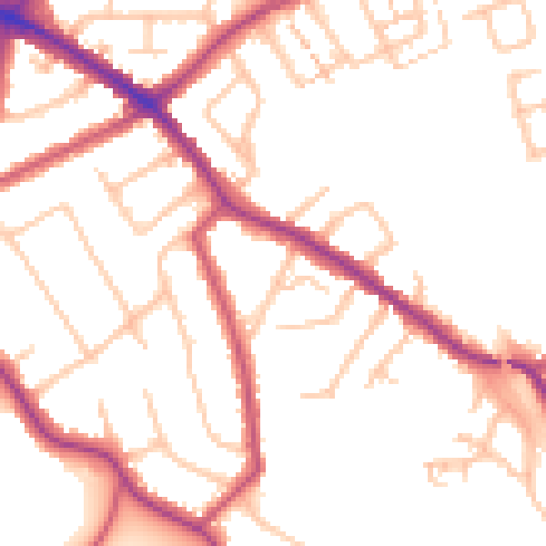Daytime road noise heatmap for N20 0DF