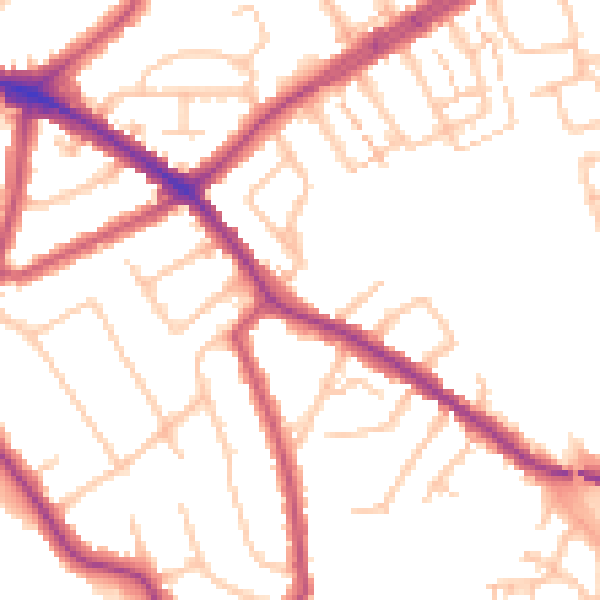 Daytime road noise heatmap for N20 0DG