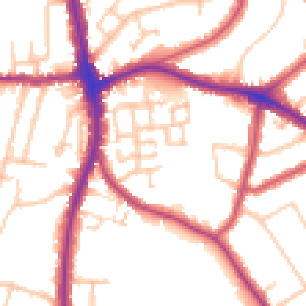 Daytime road noise heatmap for N20 0FA