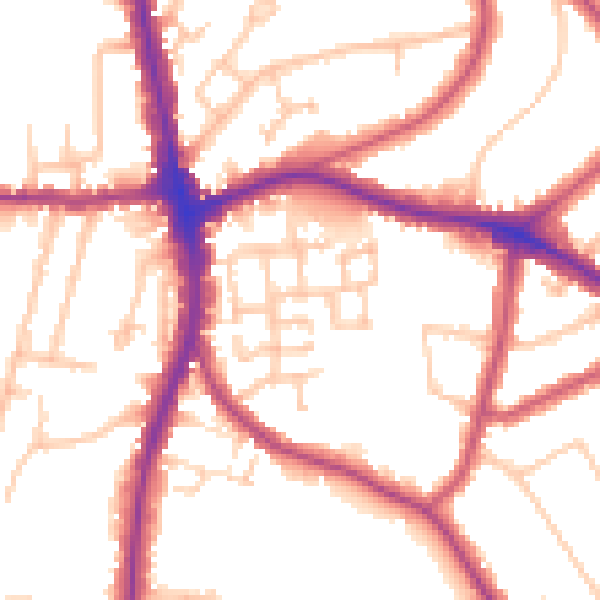 Daytime road noise heatmap for N20 0FR