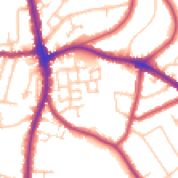 Daytime road noise heatmap for N20 0LF